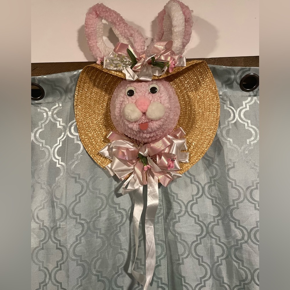 Vintage Handmade Easter Hanging Hat Wreath